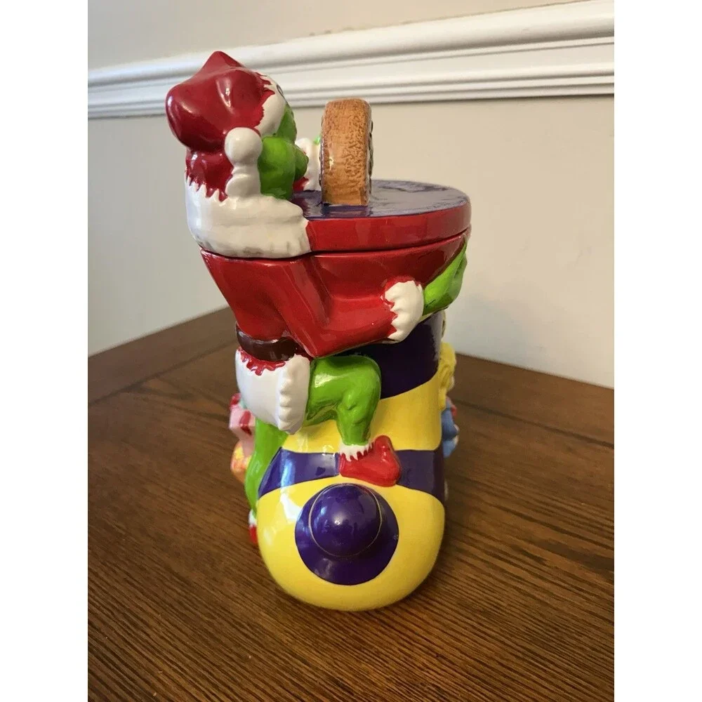 Dr. Seuss Grinch Christmas Cookie Jar Whoville Cindy Lou Who Max Dog Canister